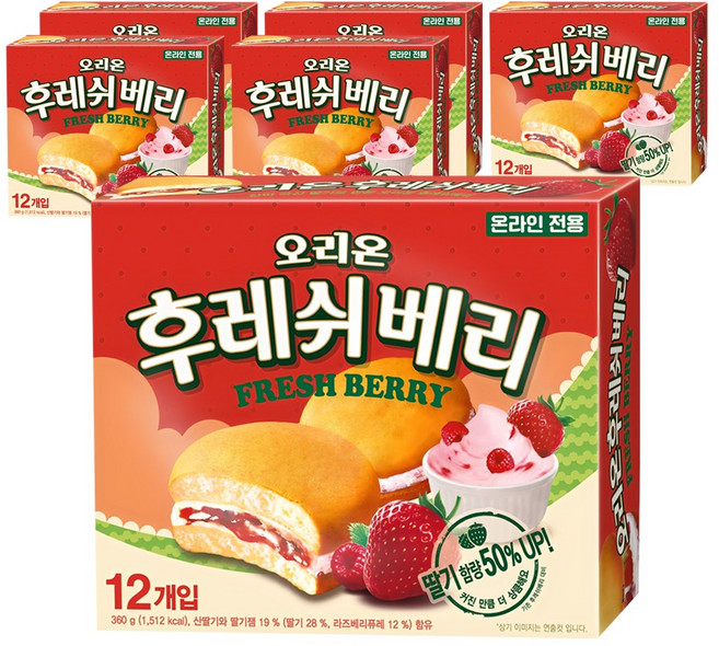 ORION 好麗友 草莓奶油夾心蛋糕, 360g, 6盒