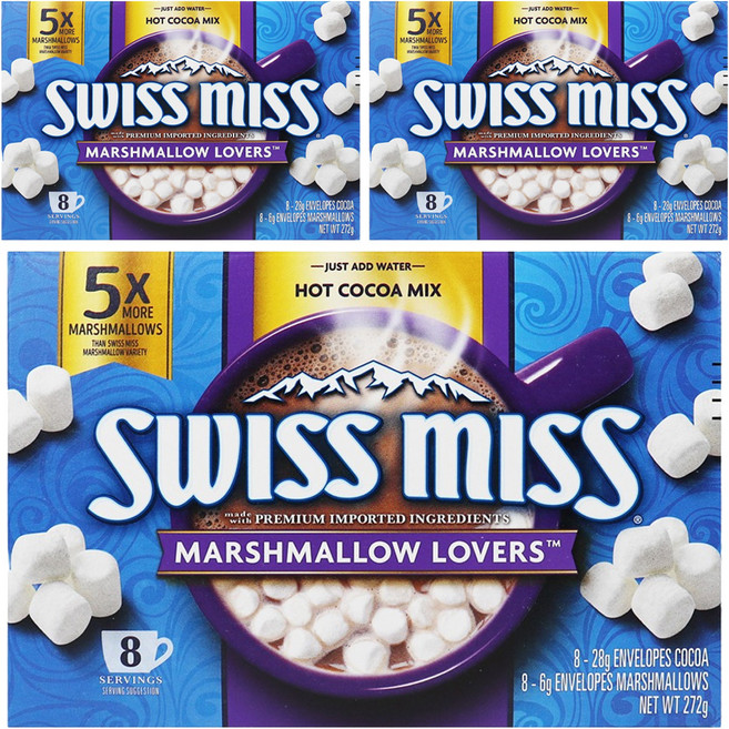 SWISS MISS 混合可可粉 28g+棉花糖 6g組, 272g, 8組, 3盒