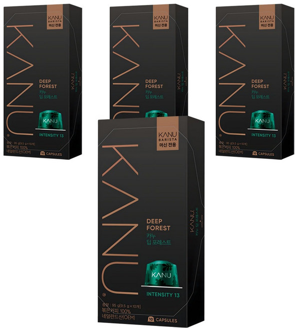 카누 바리스타 머신 전용 캡슐커피 딥포레스트, 9.5g, 10개입, 4개