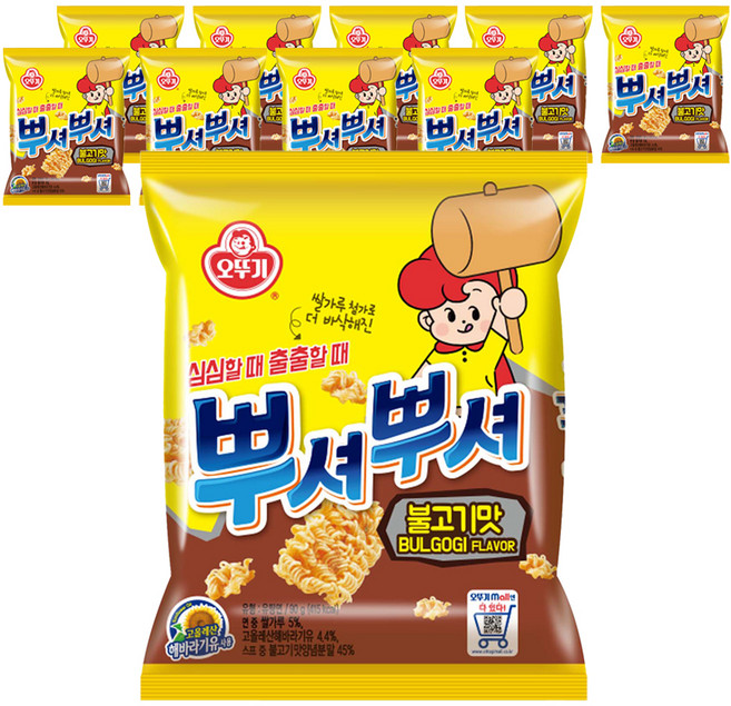 오뚜기 뿌셔뿌셔 불고기맛, 90g, 10개