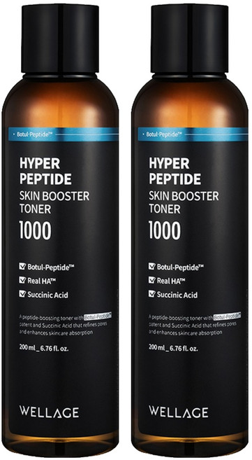 WELLAGE 唯拉珠 五胜肽肌膚護理化妝水, 2瓶, 200ml