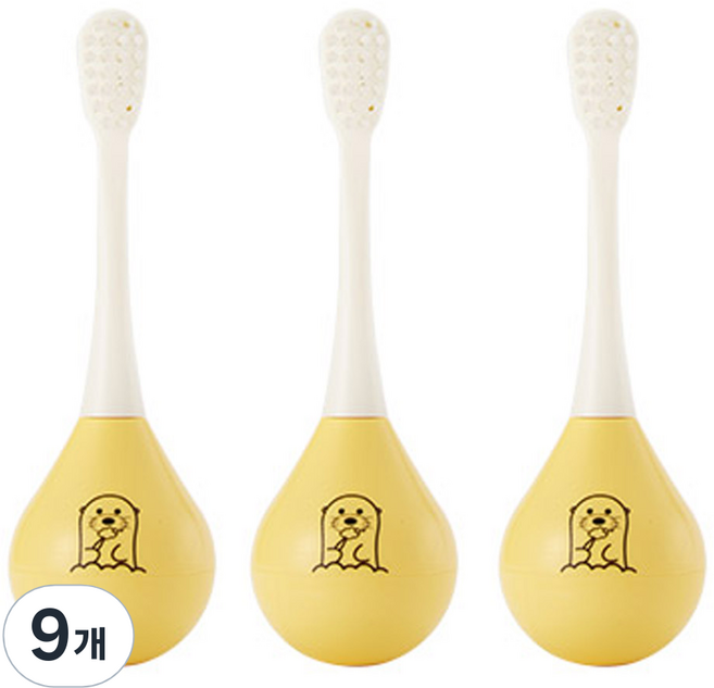 MyBEE 嬰兒牙刷 2階段, 黃色, 9個, 1個裝