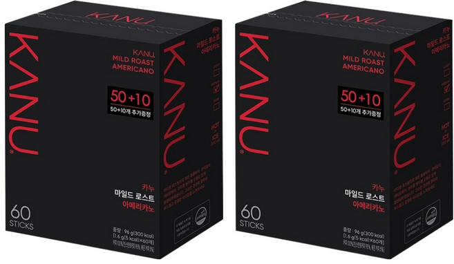 카누 마일드 로스트 아메리카노 원두커피스틱, 1.6g, 60개입, 2개