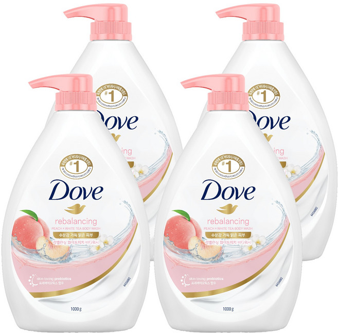 도브 리밸런싱 바디워시 화이트피치, 1kg, 4개
