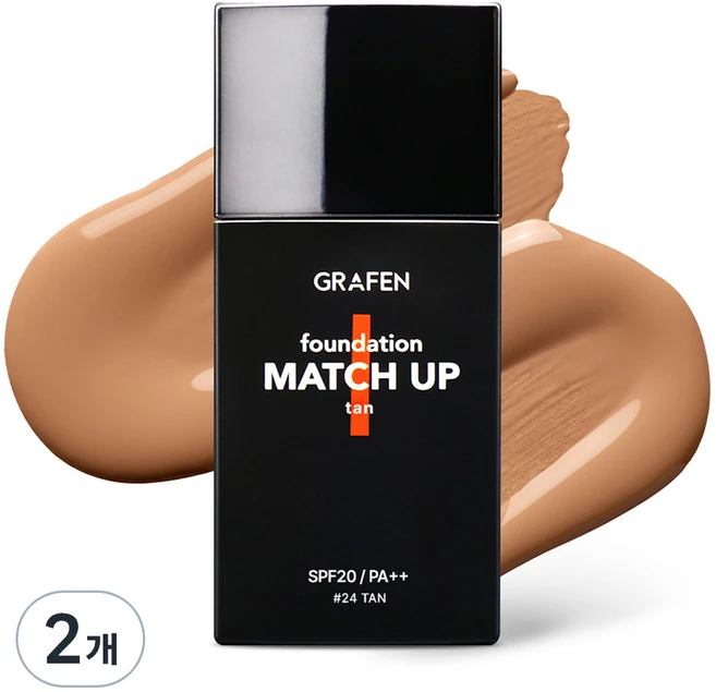 그라펜 매치업 파운데이션 40ml, 24 Tan, 2개 - 쿠팡