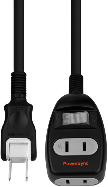 PowerSync 群加 1開2插延長線 2孔 T212W020, 黑色, 1條, 2m