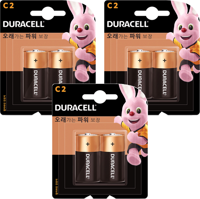듀라셀 알카라인 건전지 C, 2개입, 3개