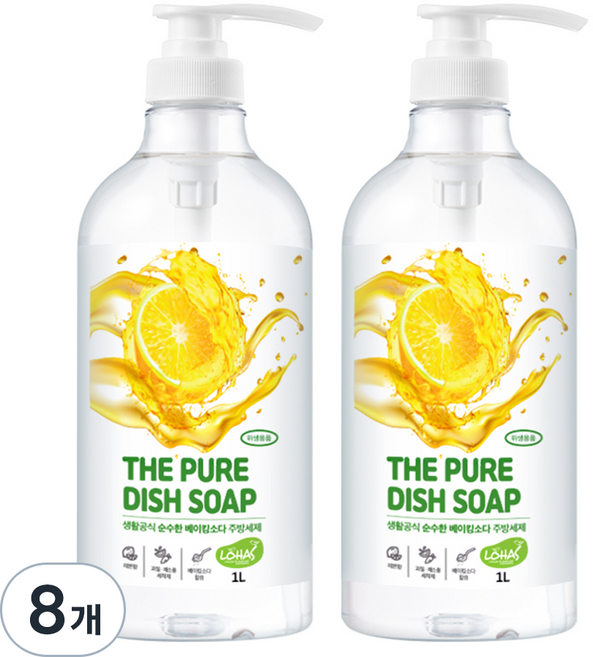 생활공식 순수한 베이킹소다 주방세제, 1000ml, 8개