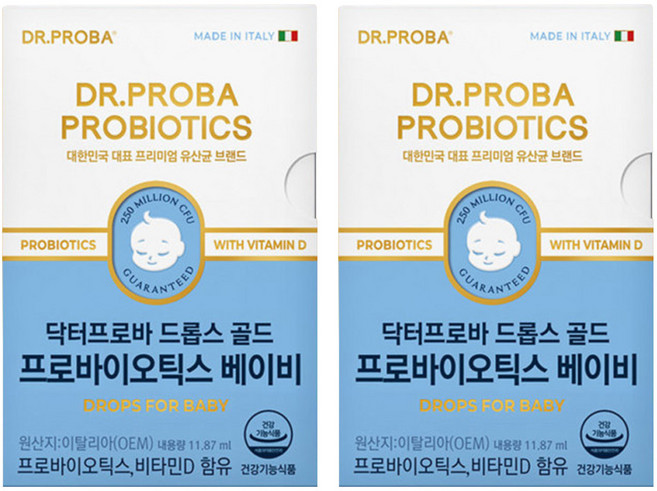닥터프로바 드롭스 골드 프로바이오틱스 베이비, 11.87ml, 2개