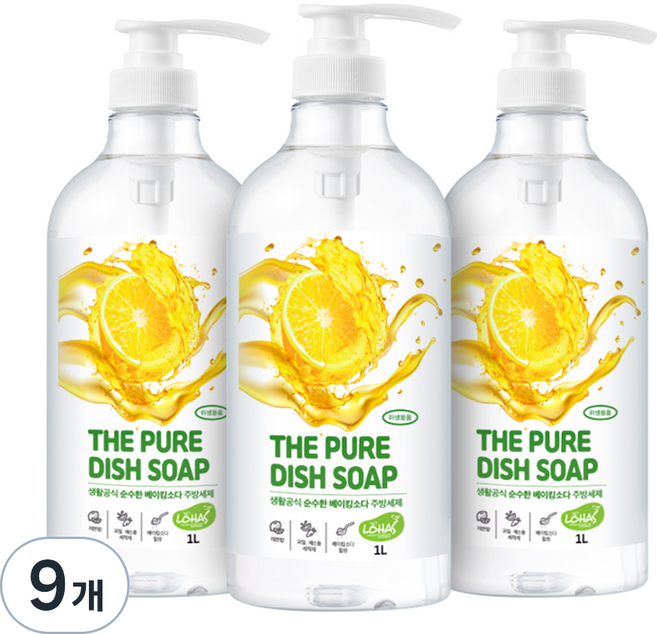 생활공식 순수한 베이킹소다 주방세제, 1000ml, 9개