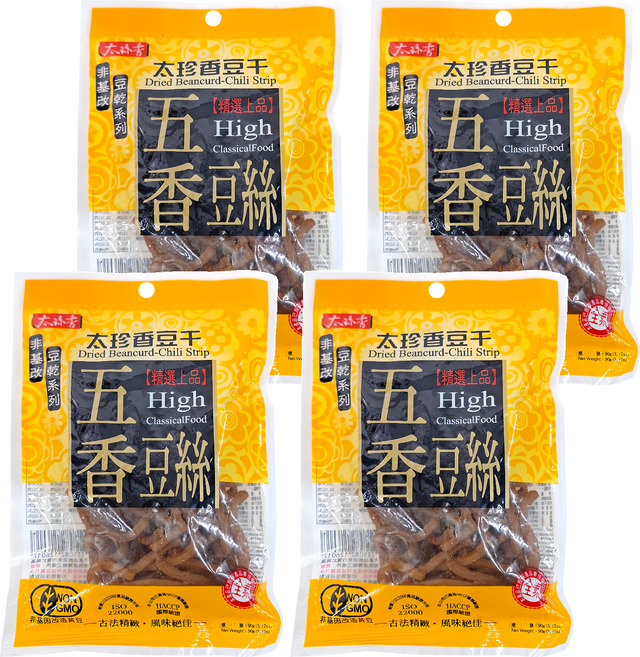 太珍香 五香豆絲 黃, 4包, 90g