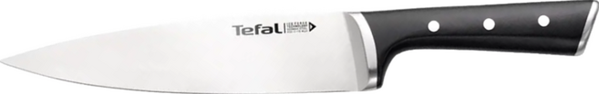 Tefal 特福 冰鑄不鏽鋼系列 主廚刀 K2320214, 黑色握柄 + 銀色刀刃, 1個