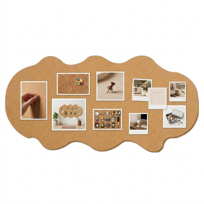 봄미르 구름모양 무타공 펠트보드 포토월 벽장식 인테리어소품, 베이지브라운