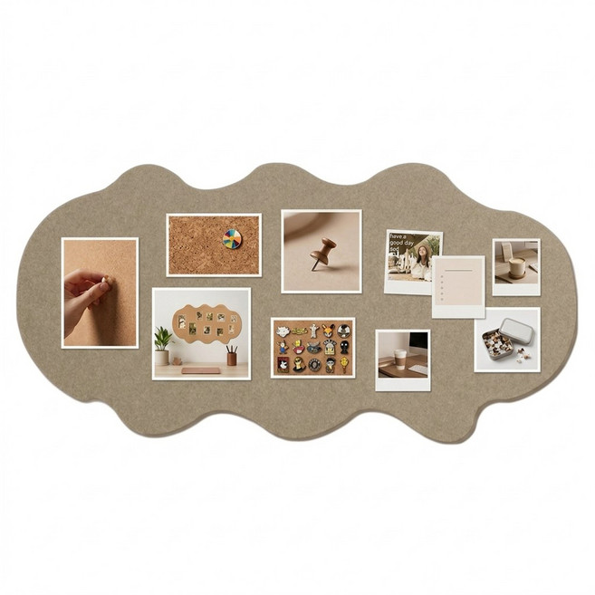 Bom Mir 雲朵造型免打孔毛氈板 照片牆 牆壁裝飾 室內裝飾品, 米色