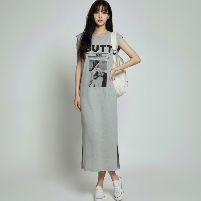 Paperments Duff Puppy 印花無袖連身裙 13860, 灰色