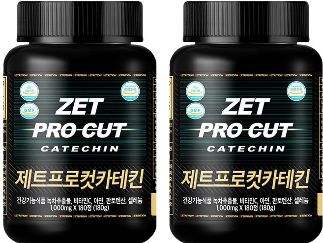 ZETRITION Jet Pro Cut兒茶素 1000mg, 180錠, 2個