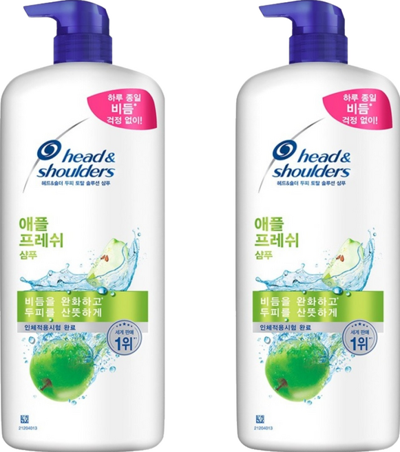 헤드앤숄더 애플 프레쉬 샴푸 깨끗하고 상쾌한 향, 1.2L, 2개