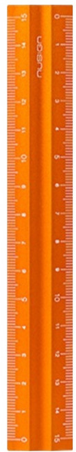 델리 누사인 알루미늄 직자 휴대용 양면 눈금자 15cm, 오렌지, 1개