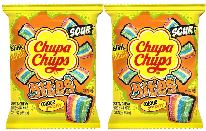 츄파춥스 사워 바이츠 젤리 10개입, 242g, 2개 - 쿠팡