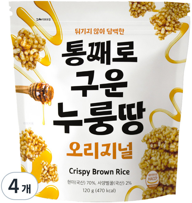 태광선식 일일곡식 누룽땅 오리지널, 120g, 4개