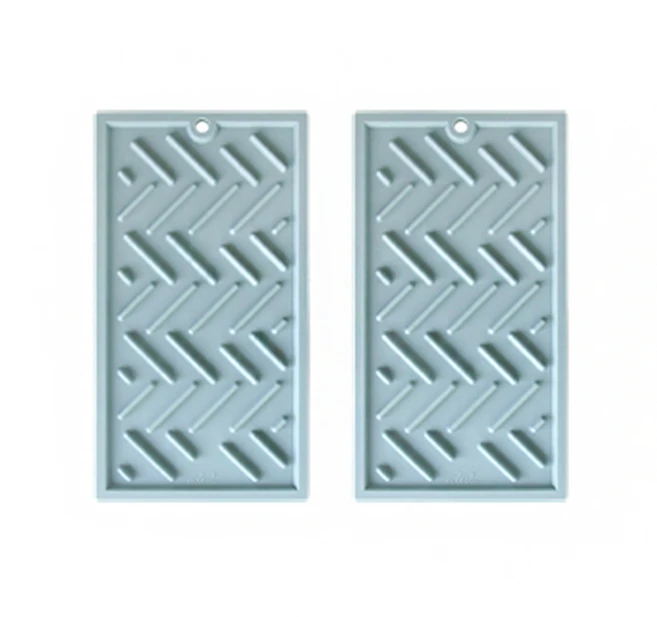 에이드엘 헤링본 실리콘 식기 건조매트 미니, 1단, 스카이블루, 2개