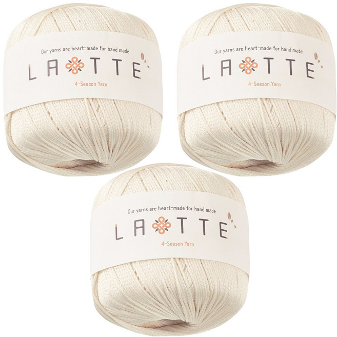 실바람섬유 라떼 뜨개실, 10 아이보리, 3개