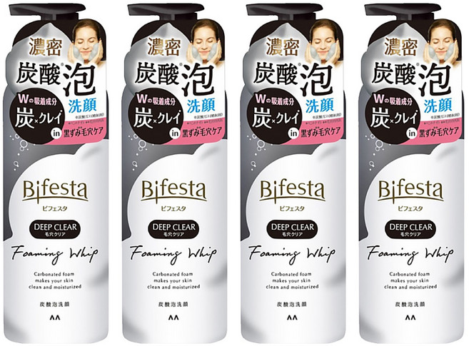 Bifesta 碧菲絲特 碳酸泡洗顏 炭泥極淨 黑色, 200g, 4個