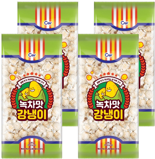 청우식품 녹차맛 강냉이, 4개, 235g