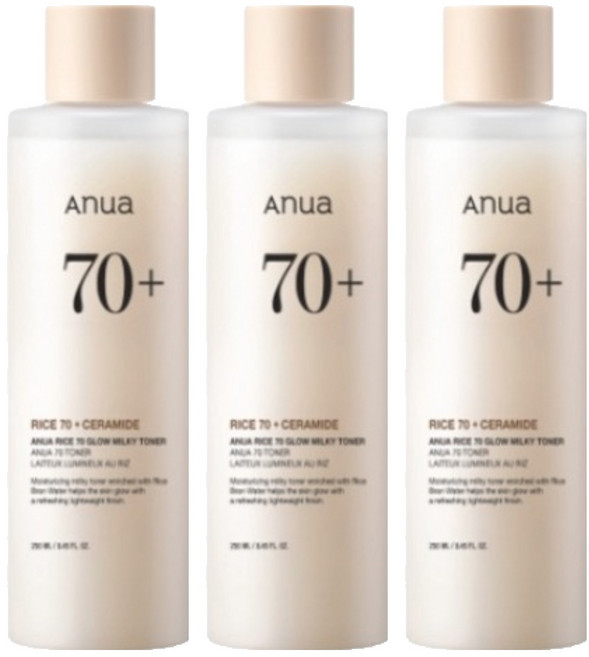 Anua 70米萃亮白化妝水, 3瓶, 250ml