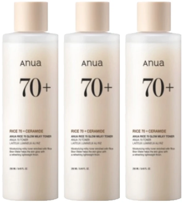 아누아 라이스 70 글로우 밀키 토너, 250ml, 3개 - 쿠팡