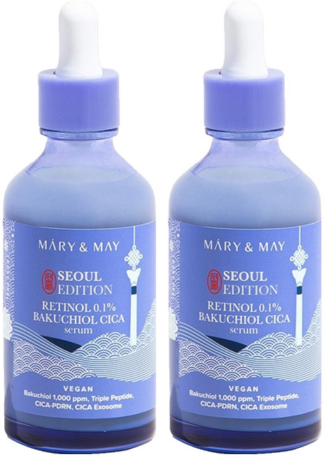 MARY&MAY A醇0.1%補骨脂酚積雪草精華液, 2個, 80ml