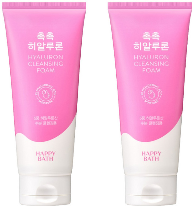 해피바스 촉촉 히알루론 클렌징 폼, 200g, 2개
