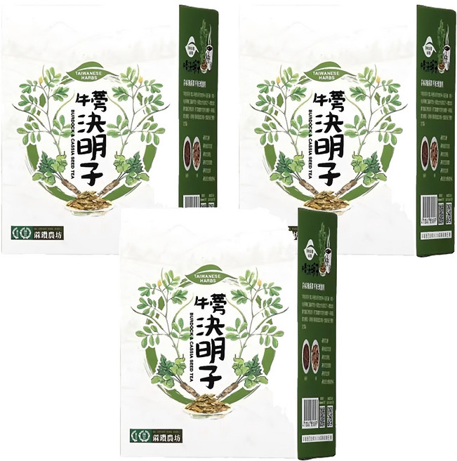 蔴鑽農坊 牛蒡決明子袋茶, 3個, 15個裝, 3.5g