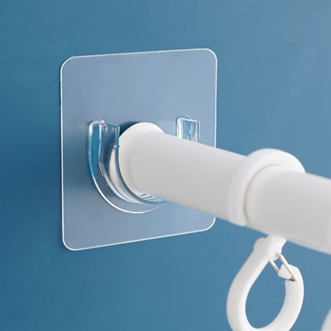 리빙홈디테일 무타공 압축봉 고정홀더 걸이 GE-13, 투명, 10개