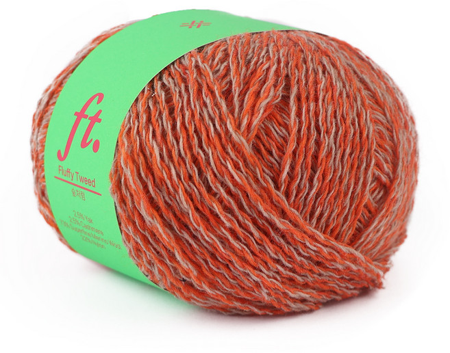 brandyarn 美麗諾羊毛混紡蓬鬆花呢毛線 50g, 22號 赤陶色, 1個