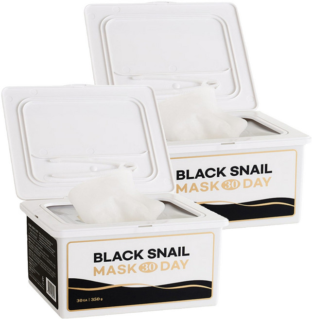 리르 30day 블랙 스네일 마스크, 2개, 30개입