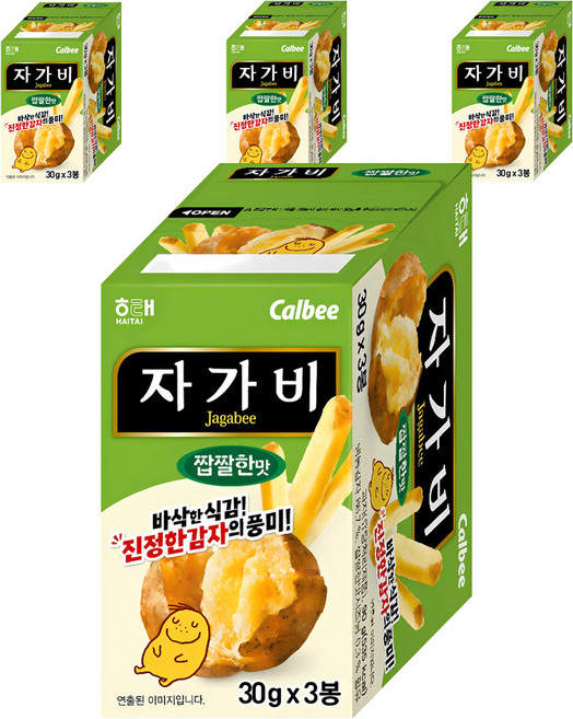 해태제과 자가비 짭짤한 맛 3p, 90g, 4개