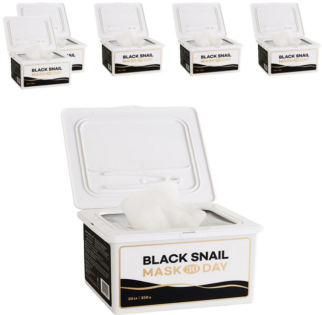 리르 30day 블랙 스네일 마스크, 6개, 30개입