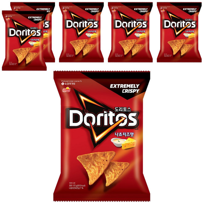 롯데제과 도리토스 나쵸치즈맛 과자, 172g, 6개
