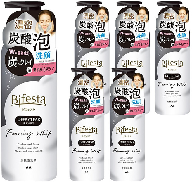 Bifesta 碧菲絲特 碳酸泡洗顏 炭泥極淨 黑色, 200g, 6個