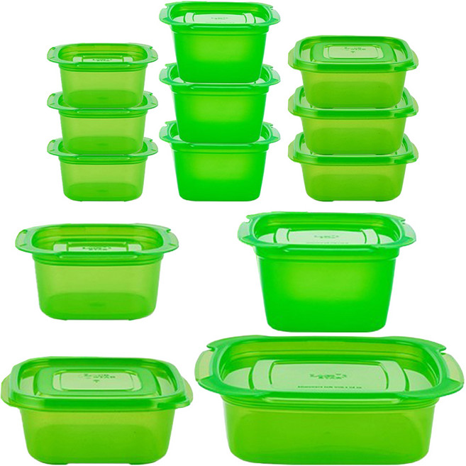 락스타 신선 밀폐용기 7종 세트, 290ml(2p) + 780ml(2p) + 900ml(2p) + 1600ml(1P), 2세트