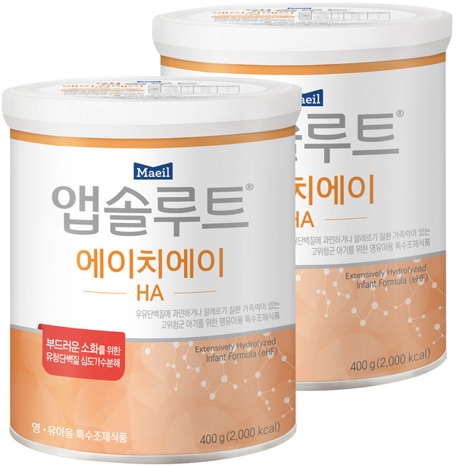 앱솔루트 에이치에이 분유, 400g, 2개
