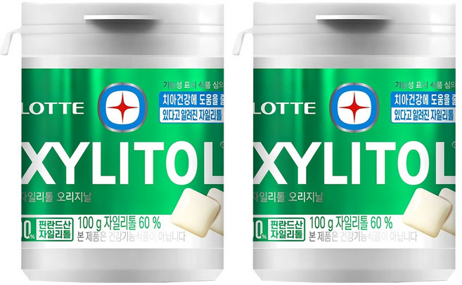 롯데자일리톨 오리지날, 100g, 2개