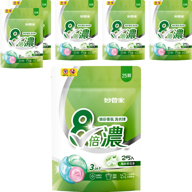 Magic Amah 妙管家 8倍濃洗衣球 煥彩香氛 250g, 25顆, 6袋