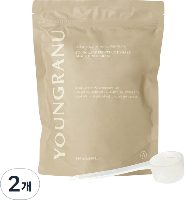 영라뉴 프로틴 핏 쉐이크 곡물흑임자, 630g, 2개