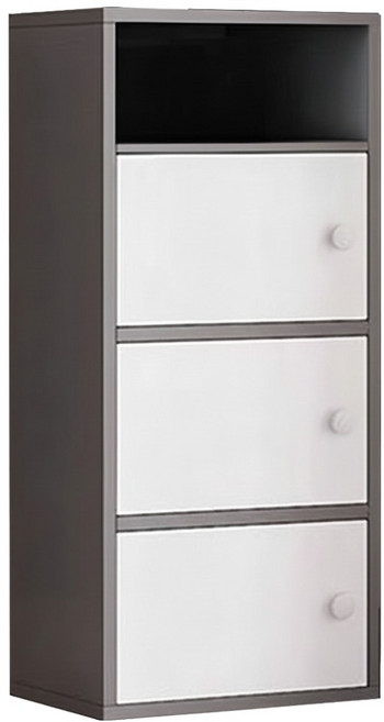 三門一格收納櫃, 灰色 + 白色