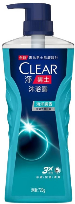 CLEAR 淨 男士海洋調香沐浴露, 720g, 1瓶