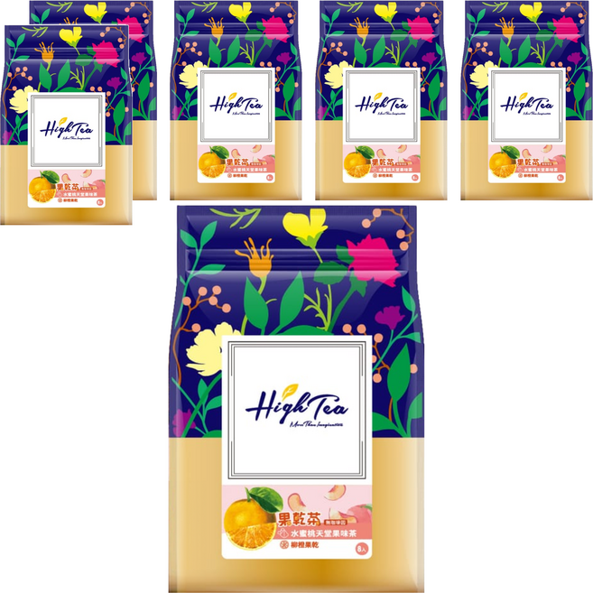 High Tea 伂橙 果乾茶 水蜜桃天堂果味茶 + 柳橙乾, 8包, 6g, 6袋