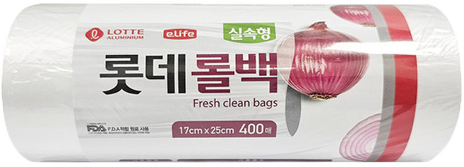 롯데이라이프 실속형 위생롤팩 17cm x 25cm, 400개입, 1개