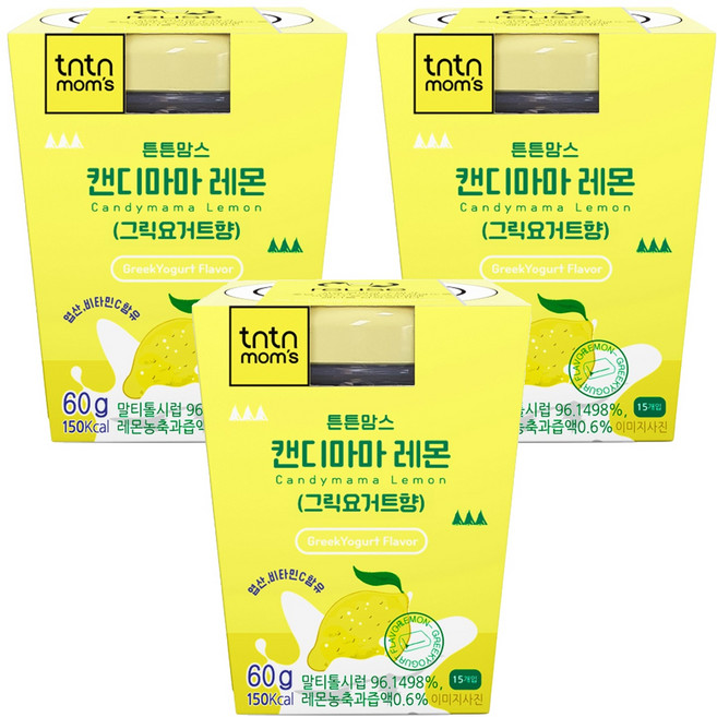 튼튼맘스 캔디마마 레몬 그릭요거트향 15p, 60g, 3개